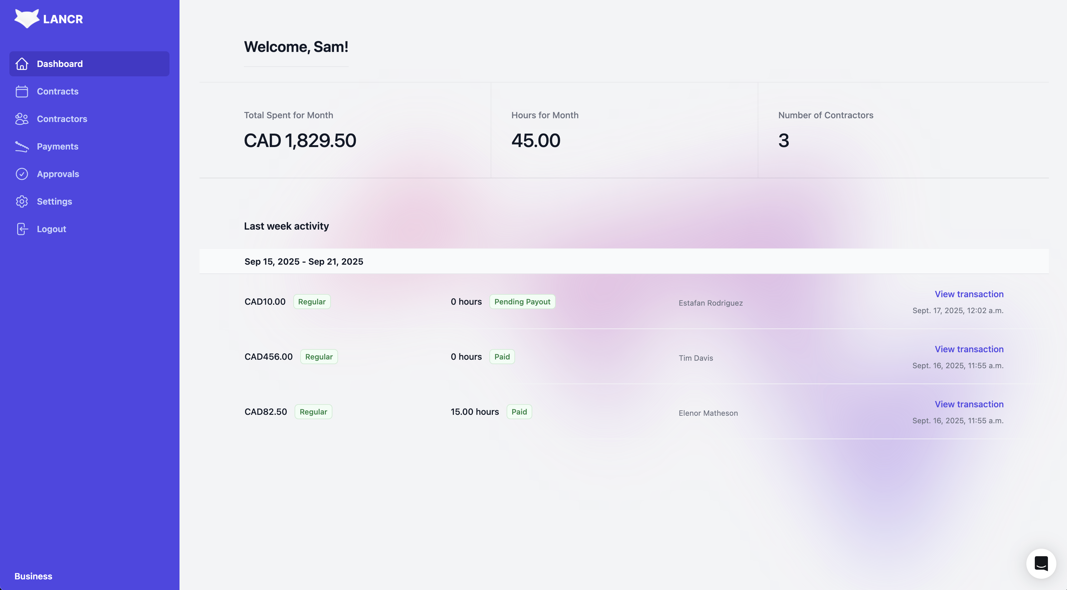 Business Dashboard